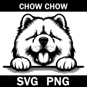 Chow Chow Peeking Dog Svg, Png, Instant Download