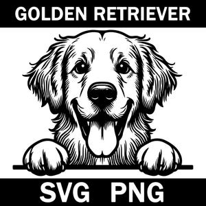 Golden Retriever Peeking Dog Svg, Png, Instant Download