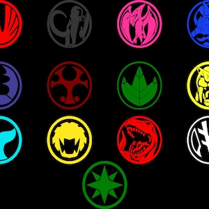 Power Coins, Red Ranger, Blue Ranger, Green Ranger, White Ranger Pink Ranger, Yellow Ranger, Black Ranger, SVG, PNG, Vector
