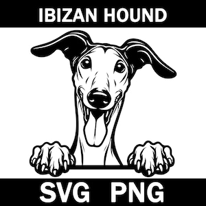 Ibizan Hound Peeking Dog Svg, Png, Instant Download