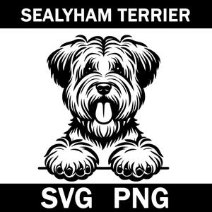 Sealyham Terrier Peeking Dog Svg, Png, Instant Download