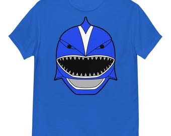 Power Rangers Wild Force Blue Ranger Helmet T-Shirt