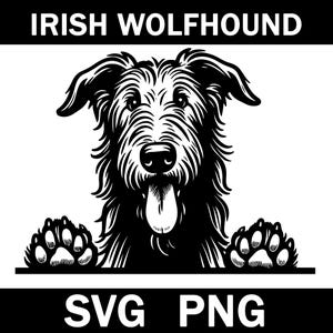 Irish Wolfhound Peeking Dog Svg, Png, Instant Download
