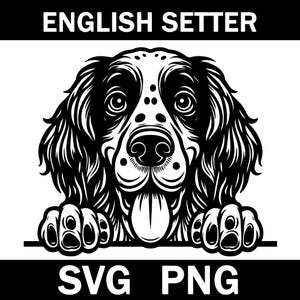 English Setter Peeking Dog Svg, Png, Instant Download