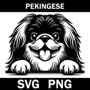 Pekingese Peeking Dog Svg, Png, Instant Download