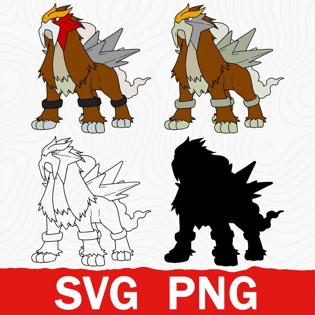 Entei Icon ENTEI Shiny Pokemon Vector, Pokemon SVG, Pokemon Png, Entei Graphic ...