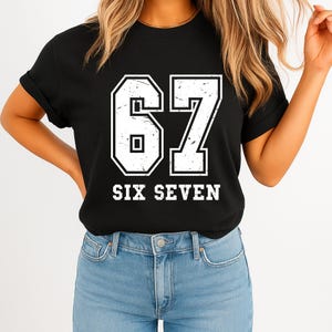 Varsity Number 67 SVG PNG | Six Seven Sports Number Design | Athletic Jersey Font Clipart | Team Number Shirt Design | Cricut Cut File