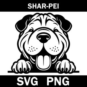 Shar-Pei spähender Hund Plotterdatei, Png, Sofort Download