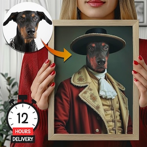 Custom Pet Portrait | Renaissance Pet Portrait | 1900s Style Oil Painting | Personalized Pet Portrait | Vintage Pet Art | Pet Painting Gift