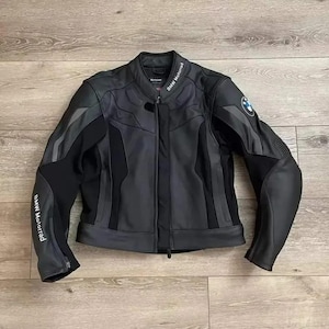 Blouson moto en cuir Bmw Motorrad Racing - Cuir de vachette et protections certifiées CE de niveau 2