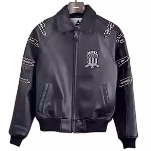 Avirex Bomber américain noir unisexe en cuir style aviateur veste en cuir véritable, veste en cuir originale pour lui, cadeau d'anniversaire