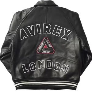 Handmade New Avirex Palace London Black Varsity Cowhide