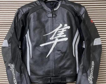 ハンドメイドGSX-Rレーシングレザージャケット：ヨシムラ バイカー