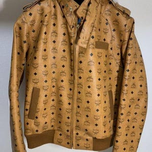 MCM Brown Leather Jacket Mens Mcm Motorcycle Leather Jacket MCM Moto Jacket Mens mcm Bomber Leather Jacket MCM Casual Leather Jacket