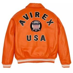 Orange Leather Jacket - Etsy Orange Leather Jacket - Etsy