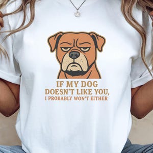 Funny Dog Shirt, Pet Owner Humor Gift, Serious Dog Cartoon, Minimal Retro Design, Dog Mom Birthday Present, Funny Animal Tee, Pet Lover Gift