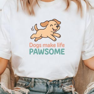 Dog Lover Shirt, Funny Dog Gift Idea, Happy Dog Cartoon, Minimal Retro Style, Birthday Pet Owner Present, Dog Lover Gift, Hilarious Pet Tee