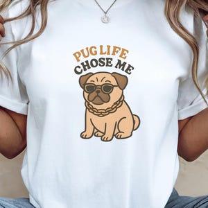 Pug Dog Shirt, Funny Pug Lover Gift, Retro Cartoon Humor, Minimal Vector Design, Birthday Present For Pet Owners, Pug Owner Tee, Dog Lover