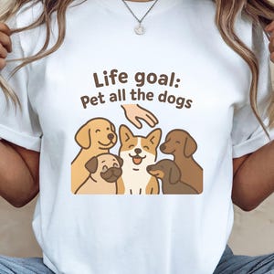 Dog Lover Shirt, Funny Pet Owner Gift, Group Dog Cartoon, Minimal Flat Style, Birthday Present For Dog Moms, Crazy Dog Lover, Dog Mom Tshirt