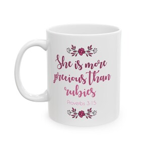 Bible Verse Ceramic Mug, Inspirational Christian Gift, Religious Coffee Cup, Scripture Tea Mug, Christian Home Decor, Faith Coffee Mug
