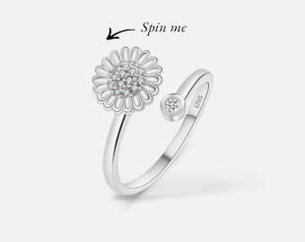 Anello antistress da donna / Argento sterling 925 / Regalo per lei