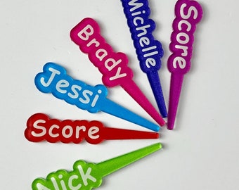 Personalized Acrylic Cribbage Pegs: Custom Name Set of 3