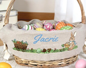 Personalized Easter Basket Liners for Kids, Custom Initials, Easter Gifts for Boys & Girls, Perfect Holiday Basket Decoration