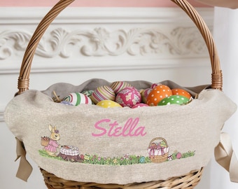 Personalized Easter Basket Liners, Custom Initials for Kids, Easter Gifts for Boys & Girls, Perfect for Holiday Baskets