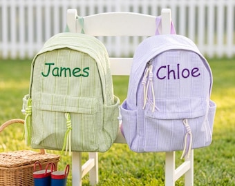 Personalized Kids Backpack, Custom Name School Bag with 3D Yarn Name, Preschool Kindergarten Backpack, Back to School Gift