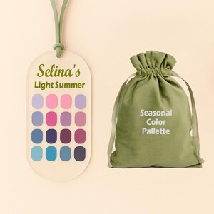Carte personnelle d'analyse des couleurs - Nuancier saisonnier printemps-été automne-hiver - Palette de couleurs acrylique avec pochette - Cadeau pour elle