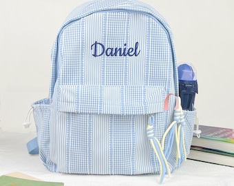 Personalized Kids Backpack, Custom Embroidered Nylon School Bag, Large Capacity Student Backpack, Travel Daypack, Back to School Gift