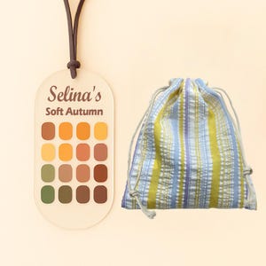 Carte personnelle d'analyse des couleurs - Nuancier saisonnier printemps-été automne-hiver - Palette de couleurs acrylique avec pochette - Cadeau pour elle
