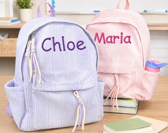 Personalized Kids Backpack, Custom Name School Bag with 3D Yarn Name, Preschool Kindergarten Backpack, Back to School Gift