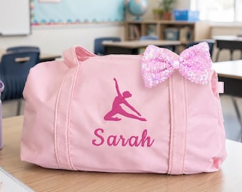 Personalized Girls Gymnastics Duffle Bag, Personalized Gym Duffel Bag for Kids, Custom Name Sports Bag, Gymnast Gift for Girls, Dance Bag BH