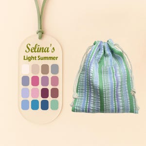 Personal Color Analysis Card – Acrylic Seasonal Swatch for Spring, Summer, Autumn, Winter – Custom Palette with Pouch – Gift for Her