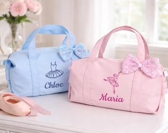 Personalized Kids Dance Bag, Custom Embroidered Ballet Bag for Kids, Overnight Duffel Bag for Little Dancers, Dance Class Gift for Girls  BF