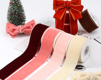 1.5-inch Soft Velvet Ribbon, Ideal for Wreaths, Gift Wrapping, DIY Crafts, Wedding, Holiday Decor, Crafting Supplies