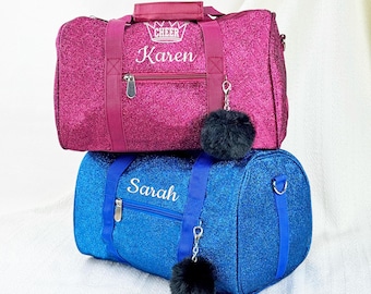 Personalized Sparkle Sports Bag – Custom Kids duffle Bag with Name, Cheerleading Team Gift, Kids Gift  BE
