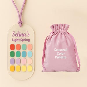 Carte personnelle d'analyse des couleurs - Nuancier saisonnier printemps-été automne-hiver - Palette de couleurs acrylique avec pochette - Cadeau pour elle