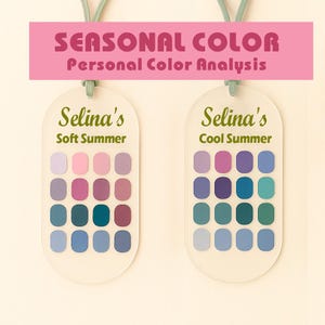 Carte personnelle d'analyse des couleurs - Nuancier saisonnier printemps-été automne-hiver - Palette de couleurs acrylique avec pochette - Cadeau pour elle