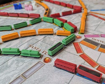 Custom Ticket to Ride/TRAIN Game style tokens - choose your color and train type