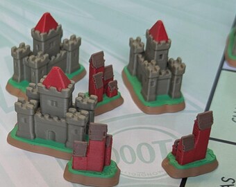 Custom Color Monopoly Houses/Hotels - Medieval Edition