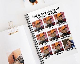 Oscar Piastri Notebook - Fun Gift for F1 Fans - McLaren Fans - Unique Journal for Thoughts and Ideas - Oscar Piastri Fan Gift Idea