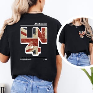Lando Norris LN4 Unisex Tshirt - F1  McLaren Shirt - Lando Norris Fan Gift - 100% Cotton Graphic Tee