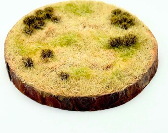 Grassland Terrain C OOAK Handmade Diorama Hand Painted 5" Base