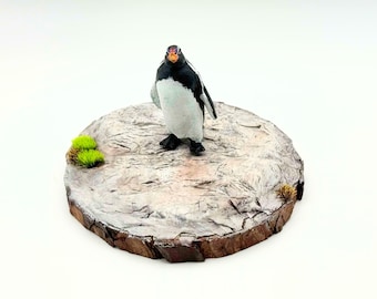 Icy Rock Mountain OOAK Handmade Diorama Hand Painted 5" Base