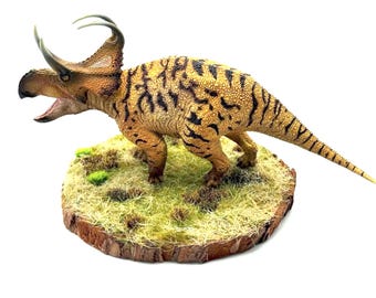 Grassland Terrain E OOAK Handmade Diorama Hand Painted 5" Base