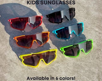 Sportliche Baseball Shield Sonnenbrille für KINDER: UV-Schutz, aktives Spiel - HALOS
