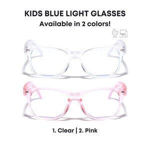 Kids Blue Light Blocking Glasses: Clear & Pink Frame, Anti Eye Strain - PEARL image 6