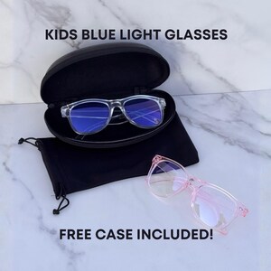 Kids Blue Light Blocking Glasses: Clear & Pink Frame, Anti Eye Strain - PEARL image 13
